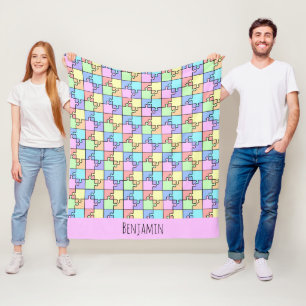 Couverture Polaire Pastel Rainbow Color Puzzle Nom géométrique