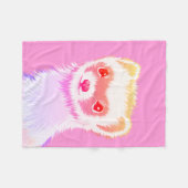 Couverture Polaire Pastel Rainbow Ferret - Cute Pink Pet Art (Devant (Horizontal))