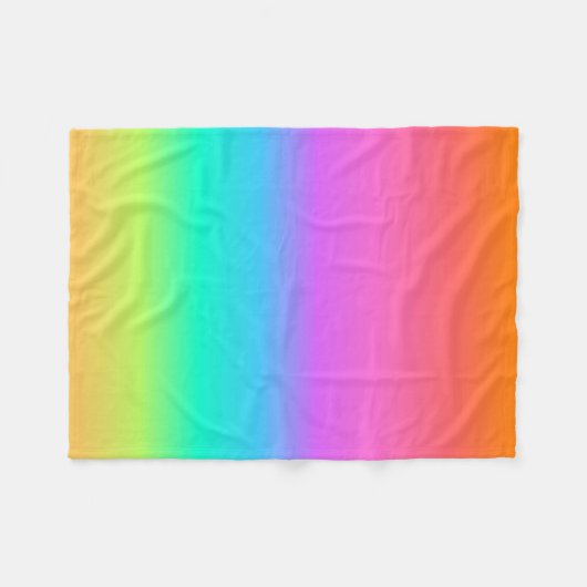 Couverture Polaire Pastel Rainbow Fleece Blanche (Devant (Horizontal))