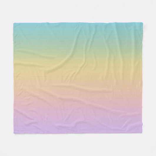 Couverture Polaire Pastel Rainbow Gradient Ombre (Devant (Horizontal))
