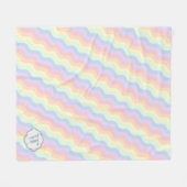 Couverture Polaire Pastel Rainbow Waves Fleece Blanche (Devant (Horizontal))