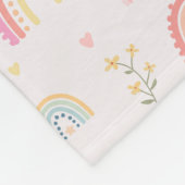 Couverture Polaire Pastel Rainbows Girly Fleurs sauvages & Coeurs (Coin)