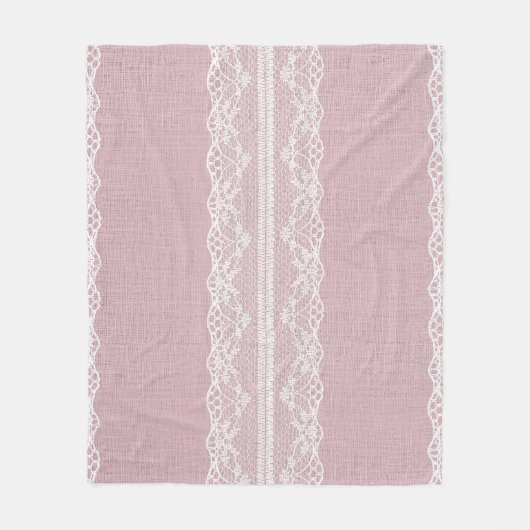 Couverture Polaire Pastel rose blanc dentelle texture (Devant)