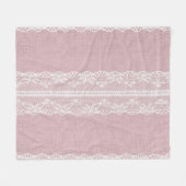 Couverture Polaire Pastel rose blanc dentelle texture (Devant (Horizontal))