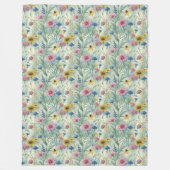 Couverture Polaire Pastel Rose Sage Vert Fleurs sauvages Boho Vibes (Devant)