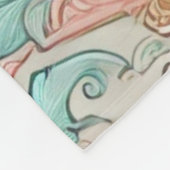 Couverture Polaire Pastel Rose Turquoise Boho Batik Aquarelle Florale (Coin)