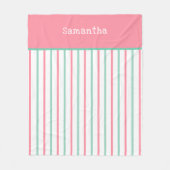 Couverture Polaire Pastel Saumon Rose Turquoise Vert Grandes Nom (Devant)