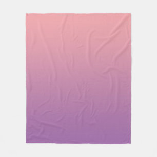 Couverture Polaire Pastel Sunset rose violet ombre dégradé