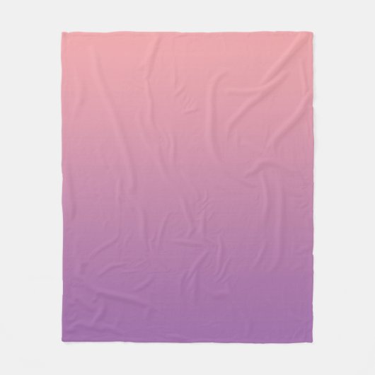 Couverture Polaire Pastel Sunset rose violet ombre dégradé (Devant)