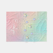 Couverture Polaire Pastel tourbillonne holographique étoiles et ruban (Devant (Horizontal))