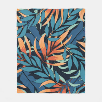 Couverture Polaire Pastel Tropical Botanical Abstrait