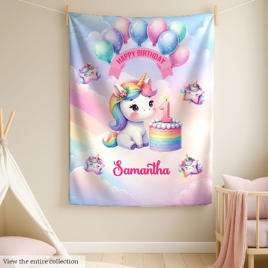 Couverture Polaire Pastel Unicorn Blanket Fille 1er anniversaire Cade