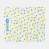 Couverture Polaire Pastel Yellow Snowflakes Personnalisé Nom mignon É (Devant (Horizontal))