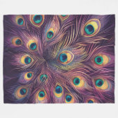 Couverture Polaire Pastels Violets Dessin Peacock Plumes (Devant (Horizontal))