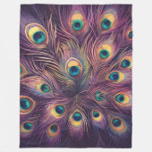 Couverture Polaire Pastels Violets Dessin Peacock Plumes (Devant)