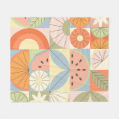 Couverture Polaire Pastèque d'été Citrus : Patte géométrique Abstrait (Devant (Horizontal))