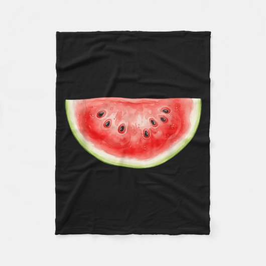 Couverture Polaire Pastèque Été Aquarelle Fruit Tranches Juteux (Devant)