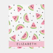 Couverture Polaire Pastèque Rose, Pâtes De Pâques, Votre Nom (Devant)