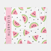 Couverture Polaire Pastèque Rose, Pâtes De Pâques, Votre Nom (Devant (Horizontal))