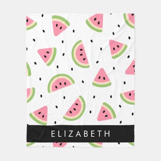 Couverture Polaire Pastèque Rose, Pâtes De Pâques, Votre Nom (Devant)