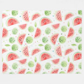 Couverture Polaire Pastèque rouge vert blanc Anniversaire (Devant (Horizontal))
