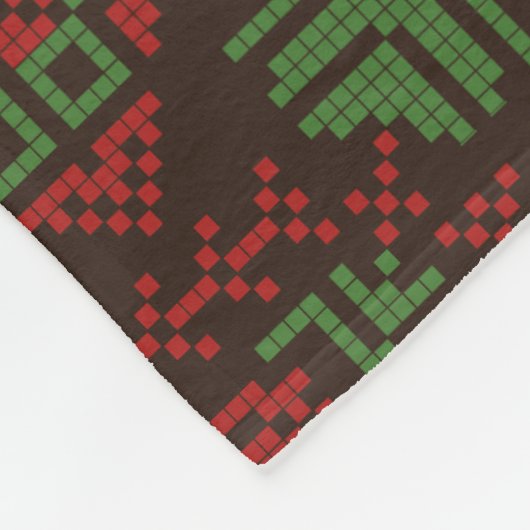 Couverture Polaire pastèque sur plaque d'olive avec tatreez palestini (Coin)