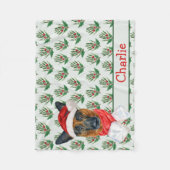 Couverture Polaire Pasteur allemand de Noël avec le nom du chien (Devant)