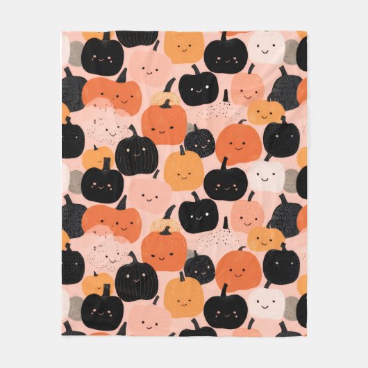 Couverture Polaire Patch Citrouille Halloween (Devant)