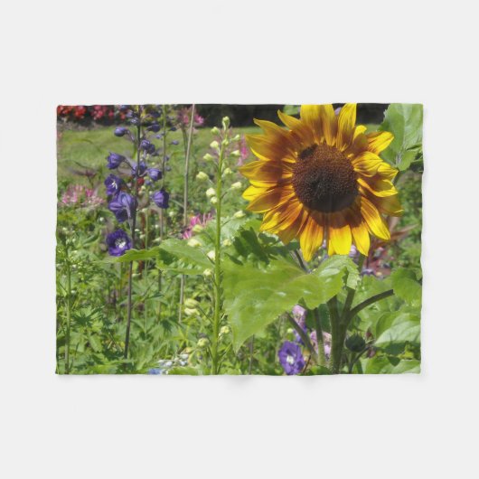Couverture Polaire Patch de jardin de tournesols (Devant (Horizontal))