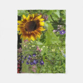 Couverture Polaire Patch de jardin de tournesols (Devant)