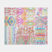 Couverture Polaire patchwork Abstrait, motif de teinture à l'aquarell (Devant (Horizontal))