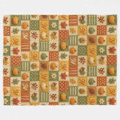Couverture Polaire Patchwork Automnal de Citrouille Monogramme Rustiq (Devant (Horizontal))