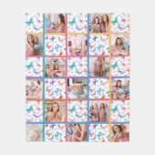 Couverture Polaire Patchwork Baby shower papillon (Devant)