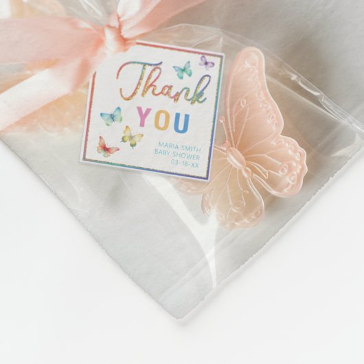 Couverture Polaire Patchwork Baby shower papillon (Coin)