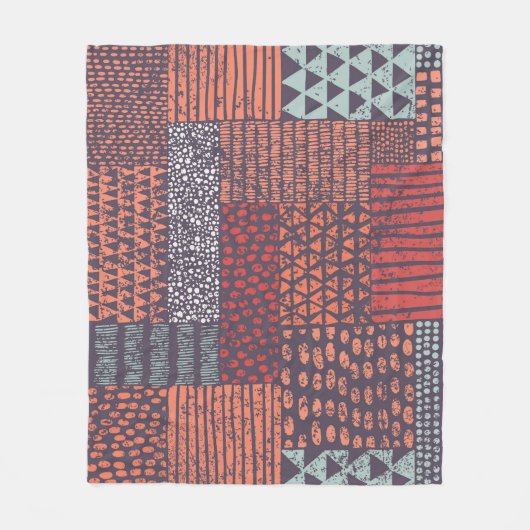 Couverture Polaire Patchwork bohémien : conception sans couture dessi (Devant)