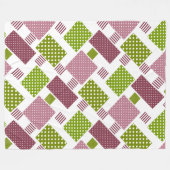 Couverture Polaire Patchwork brun vert pois dos blanc (Devant (Horizontal))