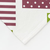 Couverture Polaire Patchwork brun vert pois dos blanc (Coin)