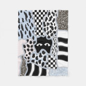 Couverture Polaire Patchwork Chic Chat Noir Suspicieux Gingham & Carr (Devant)