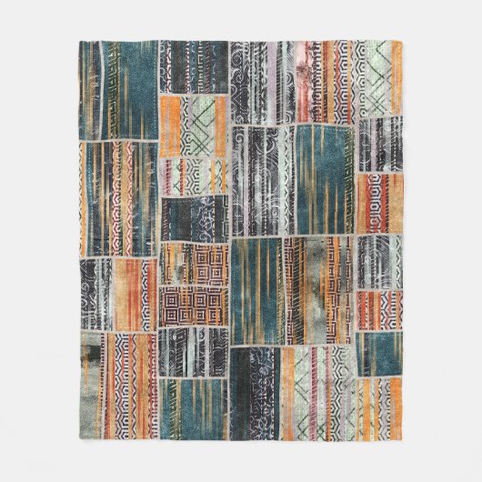 Couverture Polaire Patchwork collage mixage, surface composée motif i (Devant)