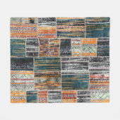Couverture Polaire Patchwork collage mixage, surface composée motif i (Devant (Horizontal))