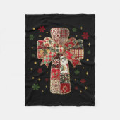 Couverture Polaire Patchwork Cross Christian Christmas Coquette Bow  (Devant)