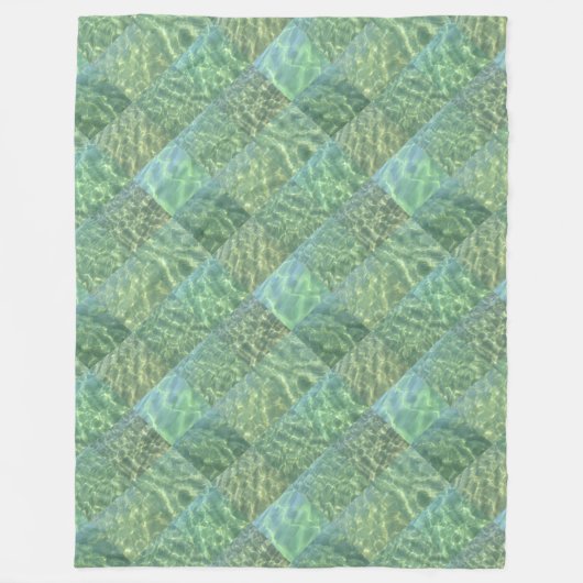Couverture Polaire Patchwork d'Aquamarine Blue Water Boho Chic (Devant)