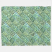 Couverture Polaire Patchwork d'Aquamarine Blue Water Boho Chic (Devant (Horizontal))