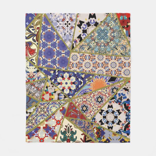 Couverture Polaire patchwork de carreaux d'origine espagnole Abstrait (Devant)