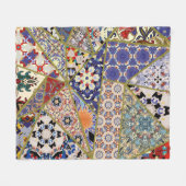 Couverture Polaire patchwork de carreaux d'origine espagnole Abstrait (Devant (Horizontal))