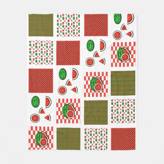 Couverture Polaire Patchwork de pastèque (Devant)