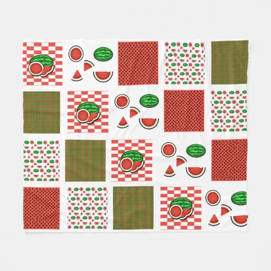 Couverture Polaire Patchwork de pastèque (Devant (Horizontal))