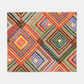 Couverture Polaire Patchwork Design avec Carrés aztèques. (Devant (Horizontal))