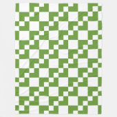 Couverture Polaire Patchwork Domino - Avocado Vert et Blanc (Devant)