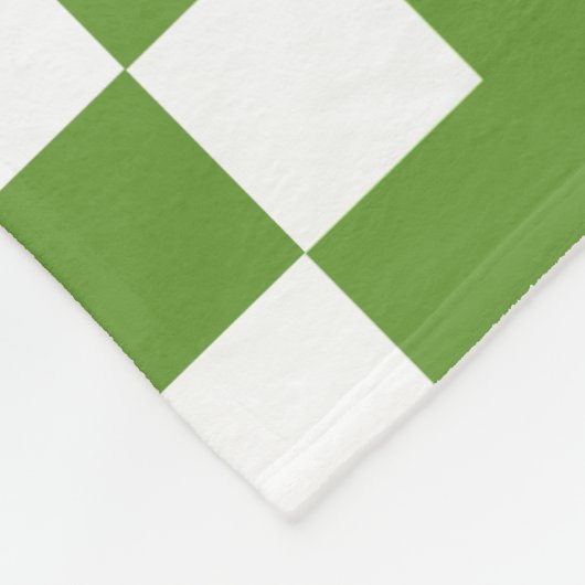 Couverture Polaire Patchwork Domino - Avocado Vert et Blanc (Coin)